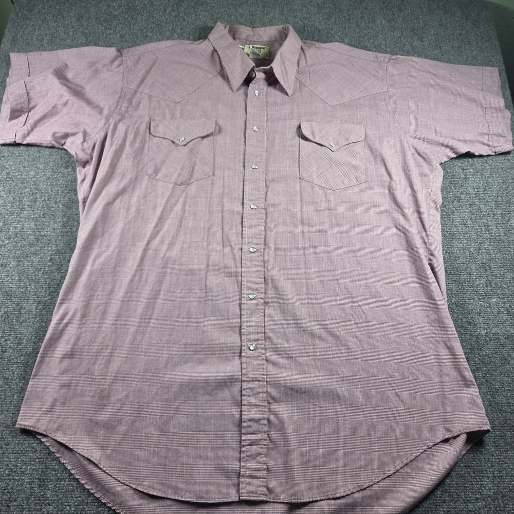 Vintage Ruddock Western Pearl Snap Short Sleeve Shirt USA 19 Tall Flying R